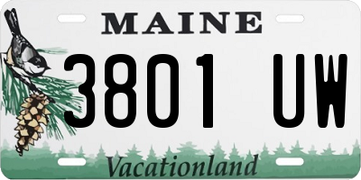 ME license plate 3801UW