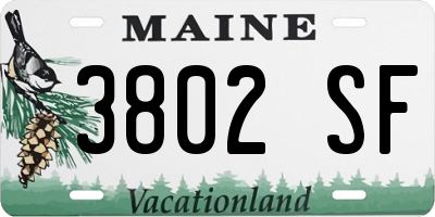 ME license plate 3802SF
