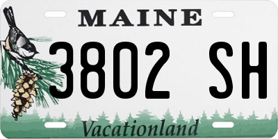 ME license plate 3802SH
