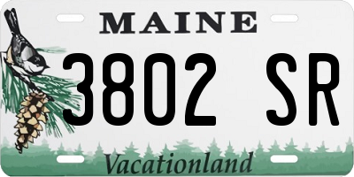 ME license plate 3802SR