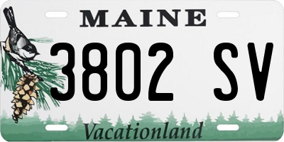 ME license plate 3802SV