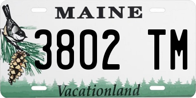 ME license plate 3802TM