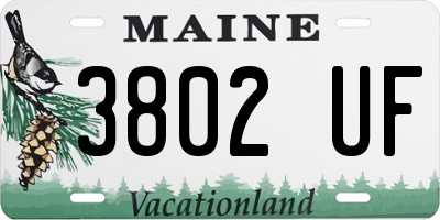 ME license plate 3802UF