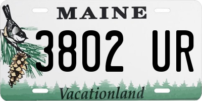 ME license plate 3802UR