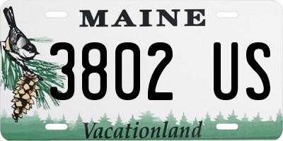 ME license plate 3802US