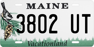 ME license plate 3802UT