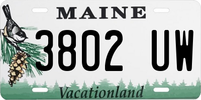 ME license plate 3802UW