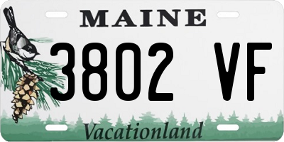ME license plate 3802VF