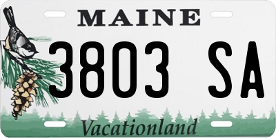 ME license plate 3803SA