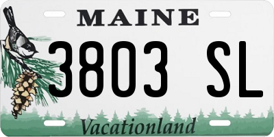 ME license plate 3803SL