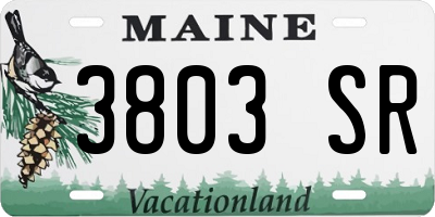 ME license plate 3803SR