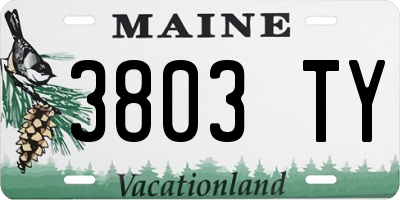 ME license plate 3803TY