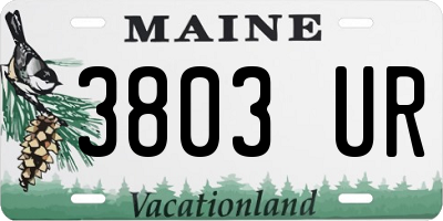 ME license plate 3803UR