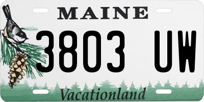 ME license plate 3803UW