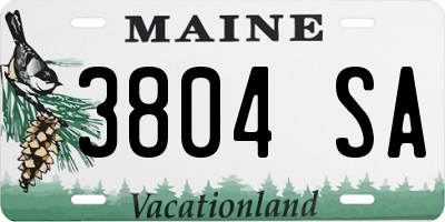 ME license plate 3804SA