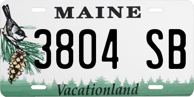 ME license plate 3804SB