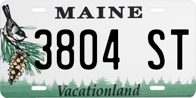ME license plate 3804ST