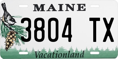 ME license plate 3804TX