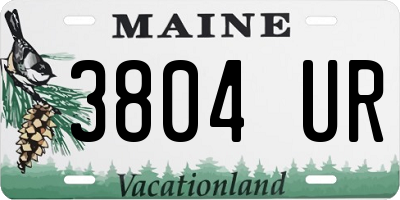 ME license plate 3804UR