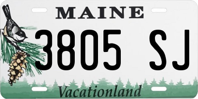 ME license plate 3805SJ