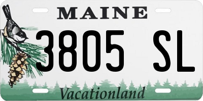 ME license plate 3805SL