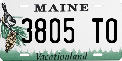 ME license plate 3805TO