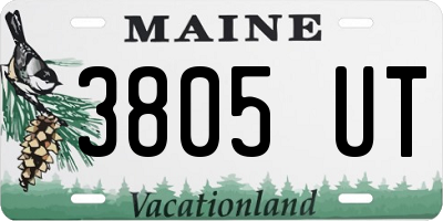 ME license plate 3805UT