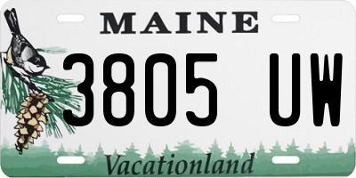 ME license plate 3805UW