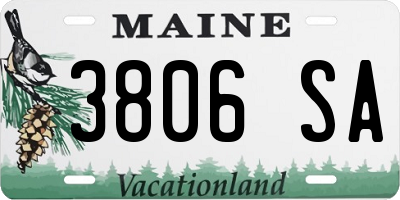 ME license plate 3806SA