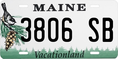ME license plate 3806SB