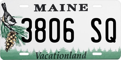 ME license plate 3806SQ
