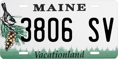 ME license plate 3806SV