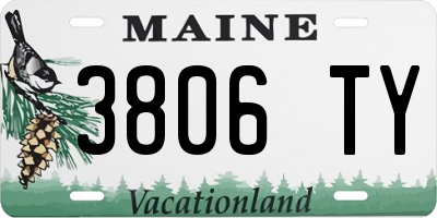 ME license plate 3806TY