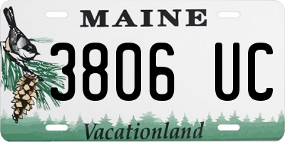 ME license plate 3806UC