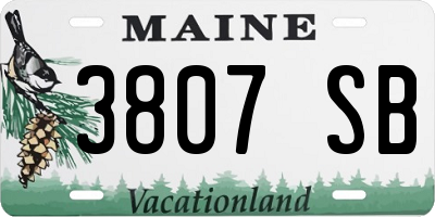 ME license plate 3807SB