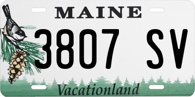 ME license plate 3807SV