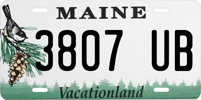 ME license plate 3807UB