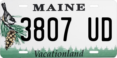 ME license plate 3807UD
