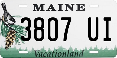 ME license plate 3807UI