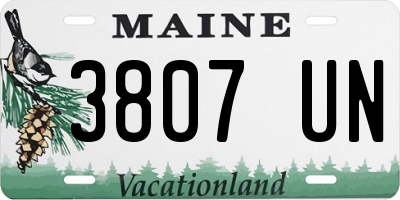 ME license plate 3807UN