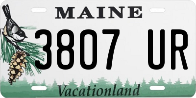 ME license plate 3807UR