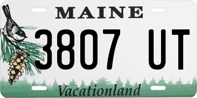 ME license plate 3807UT