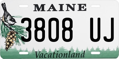 ME license plate 3808UJ