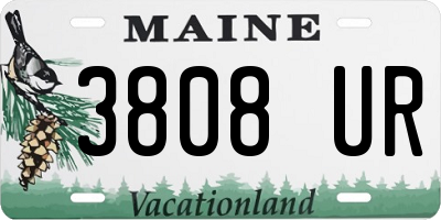 ME license plate 3808UR