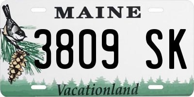 ME license plate 3809SK