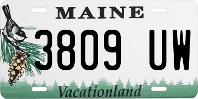 ME license plate 3809UW