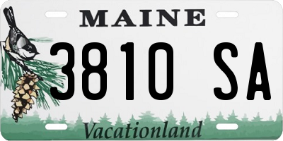 ME license plate 3810SA