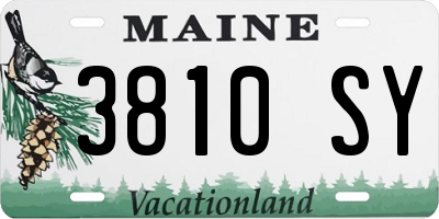 ME license plate 3810SY