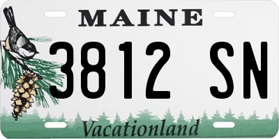 ME license plate 3812SN