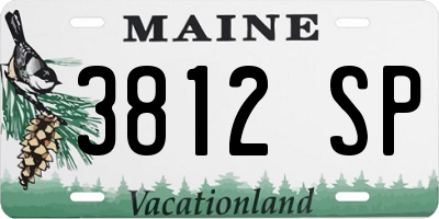 ME license plate 3812SP